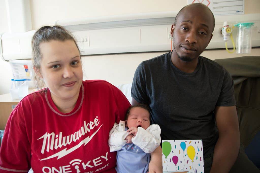 Nicola and Andrew Palmer with baby Anastasia.