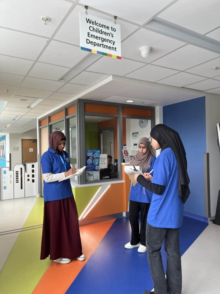 Youth Space members inspecting the children's emergency department