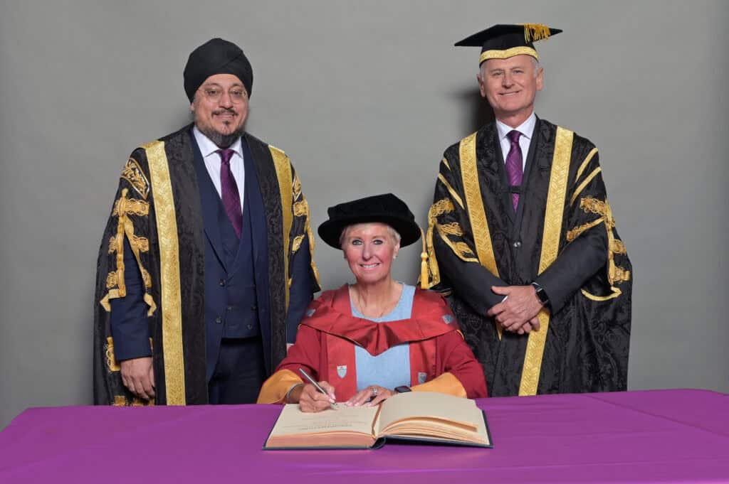 Chief Executive Diane Wake receiving an honorary degree