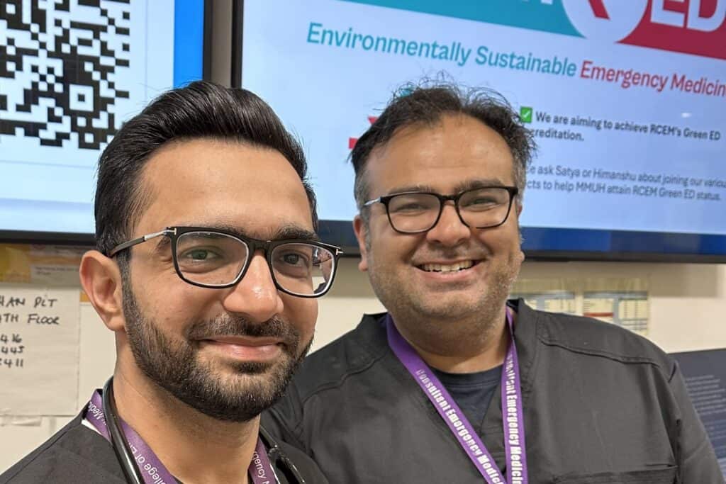 Dr Hashim Bawany, standing with Dr Himanshu Mirani